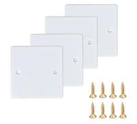 LAY STAY 4 Pcs Socket Blanking Plate, Single Blank Socket Cover Plate with Screws, 86mm x 86mm Standard Sockets Cover for Home, Office, Workshop and Commercial Use