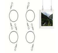 LAY STAY 4Pcs Adjustable Picture Wire, Picture Hanging Wire with Hooks, Adjustable Pictures Hanging kit for Wall Art, Mirrors, Photo Frames, Home Office Decoration
