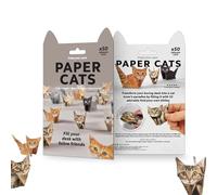 LAY STAY 50Pcs Paper Cats Origami Kit, DIY 3D Origami Animal Kit, Creative Craft Activity Featuring Adorable Printed Designs, Perfect for Boys and Girls to Create Handmade Cat Decorations as Gifts
