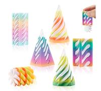 LAY STAY 6Pcs Impossible Cone Fidget Toys Set, 3D-Printed Sensory Stress Relief Pyramid Fidget Toys, Suitable for Offices, Schools, and Homes - Tools to Alleviate Anxiety and Enhance Focus