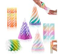 LAY STAY 6Pcs Spiral Cone Toy, 3D-Printed Sensory Stress Relief Pyramid Fidget Toys Set, 3D Printed Fidget Toy Spiral Cone, for Offices Schools and Homes - Tools to Alleviate Anxiety