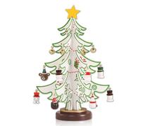 LAY STAY Christmas Tree Creative Miniature, Wooden Christmas Tree, Ideal for Holiday Home Celebrations and Festive Party Table Decorations, also Suitable as Classroom Rewards(Green) (white)