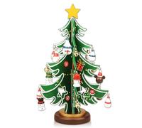 LAY STAY Christmas Tree Creative Miniature, Wooden Christmas Tree, Ideal for Holiday Home Celebrations and Festive Party Table Decorations, also Suitable as Classroom Rewards(Green) (green)