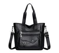 Lay U Home 28x17x27cm Retro Commuter Bag for Women,Soft Leather Shoulder Bag with Large Capacity and Handheld Option(For Daily Essentials like Makeup Mirror,Phone)