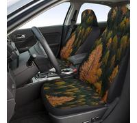 Lay U Home 2pcs Autumn Forest Car Seat Covers Breathable Non-Slip Front Seats with Vibrant Fall Leaves Design Fit for All Cars Machine Washable
