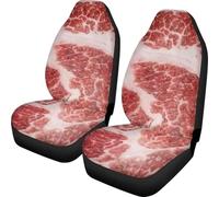 Lay U Home Anti-Slip Food Pattern Front Car Seat Cover Full Set 2 Pieces Universal Durable Car Accessories (Spanish translation of Funda asiento coche lantera antislizante con estampado alimentos...)