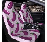 Lay U Home Anti-Slip Food Pattern Front Car Seat Cover Full Set 2 Pieces Universal Durable Car Accessories (Spanish translation of Funda asiento coche lantera antislizante con estampado alimentos...)
