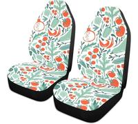 Lay U Home Anti-Slip Food Pattern Front Car Seat Cover Full Set 2 Pieces Universal Durable Car Accessories (Spanish translation of Funda asiento coche lantera antislizante con estampado alimentos...)