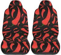 Lay U Home Anti-Slip Food Pattern Front Car Seat Cover Full Set 2 Pieces Universal Durable Car Accessories (Spanish translation of Funda asiento coche lantera antislizante con estampado alimentos...)