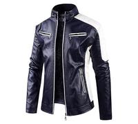 Lay U Home Autumn Winter Casual Men's Leather Jacket,Slim Fit Fleece-Lined Youth PU Leather Coat-Versatile for Business Casual,Outdoor,Hiking,Cycling,Sports,Commuting,Work