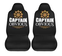 Lay U Home Captain Ovious Print 2pcs Car Seat Covers Suitable for Women and Men Animal Car Front Seat Protector Suitable for Cars SUV