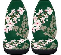 Lay U Home Cherry Blossom Seat Covers Car Accessories 2 Pcs Set Vehicle Front Seat Protector Interior Protectors Car Mat Covers Universal