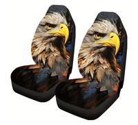 Lay U Home Eagle Print Car Seat Covers for Men and Women Animal Front Seat Protector One Size (Spanish translation of Fundas asiento coche con estampado águila...)