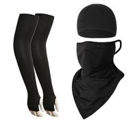 Lay U Home ear-loop triangular headscarf with thumb hole extended sun protection arm sleeves cycling helmet liner cap outdoor fishing running motorcycle bicycle helmet lining camping headscarf hood