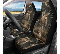 Lay U Home Forest Deer Themed Car Covers - Ultimate Front Protectors with a Stylish Bucket Design, Suitable for Cars, SUVs, Trucks, and More Car seat protection cover