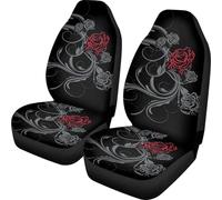 Lay U Home Hippie Flower Automobile Seat Covers Daisy Front Car Seat Covers Set of 2 Protector Car Mat Animal Fit Most Car Truck