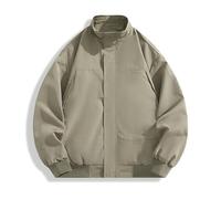 Lay U Home Japanese Style Fashion Casual Workwear Jacket, Loose Fit Unisex Couple Matching Coat, Men's Daily Wear Streetwear Outerwear, Autumn Spring Lightweight Utility Top