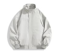 Lay U Home Japanese Style Fashion Casual Workwear Jacket, Loose Fit Unisex Couple Matching Coat, Men's Daily Wear Streetwear Outerwear, Autumn Spring Lightweight Utility Top