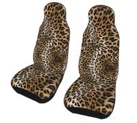 Lay U Home Leopard Pattern Animal Car Seat Cover Four Seasons Suitable for All Kinds Models Textured Seat Covers Polyester Seat Protector for Front Seats