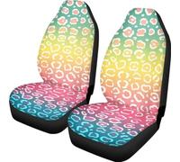 Lay U Home Leopard Print Car Seat Covers Front Seat Black Grey Cool Design Vehicle Bucket Seat Protectors Animal Fit Most Vehicle Sedan