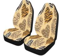 Lay U Home Leopard Print Car Seat Covers Front Seat Black Grey Cool Design Vehicle Bucket Seat Protectors Animal Fit Most Vehicle Sedan