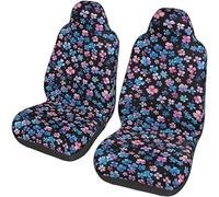 Lay U Home MAGIFUN Floral Car Seat Cover Retro Daisy Cushion Auto Bucket Seat Cover Set 2 Pack Hippie Boho Flower Car Front Cushion