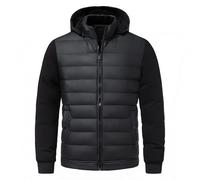 Lay U Home Men's Autumn Winter Quilted Hooded Cotton Jacket,Lightweight Warm Padded Coat with Detachable Hood-Versatile for Business Casual,Outdoor,Hiking,Cycling,Sports,Commuting,Work