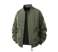 Lay U Home Men's Baseball Collar Jacket,Fashion Coat with Large Decorative Pockets,Spring/Autumn Style-Versatile for Business Casual,Outdoor,Hiking,Cycling,Sports,Commuting,Work