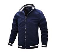 Lay U Home Men's Casual Stand Collar Baseball Jacket,Spring Autumn Sports Coat,Pilot Style-Versatile for Business Casual,Outdoor,Hiking,Cycling,Sports,Commuting,Work