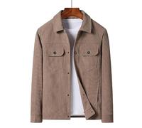 Lay U Home Men's Corduroy Turn-Down Collar Workwear Jacket, Mid-Age Youth Fashion Casual Coat, Stylish Outerwear, Quality Utility Jacket with Multiple Pockets for Daily Wear