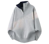 Lay U Home Men's Knitted Sweater Autumn Winter Woolen Pullover Semi Zip Casual Base Layer Knitwear Youth Winter Top with Comfortable Fit and Modern Design