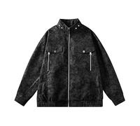 Lay U Home Men's Leather Jacket Casual Autumn Spring Coat, Slim Fit Genuine Leather Look Outerwear, Fashion Biker Style Top, Finish Leather Coat with Comfortable Fit