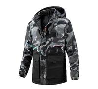 Lay U Home Men's Long Padded Coat,Fashion Camouflage Reversible Casual Trench Coat-Versatile for Business Casual,Outdoor,Hiking,Cycling,Sports,Commuting,Work