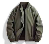 Lay U Home Men's Spring Autumn Jacket Coat,Loose Casual Stand Collar Baseball Style Youth Flight Jacket Top-Versatile for Business Casual,Outdoor,Hiking,Cycling,Sports,Commuting,Work