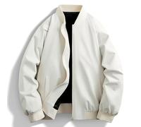 Lay U Home Men's Spring Autumn Jacket Coat,Loose Casual Stand Collar Baseball Style Youth Flight Jacket Top-Versatile for Business Casual,Outdoor,Hiking,Cycling,Sports,Commuting,Work