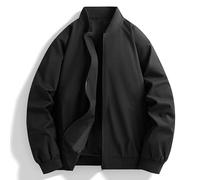 Lay U Home Men's Spring Autumn Jacket Coat,Loose Casual Stand Collar Baseball Style Youth Flight Jacket Top-Versatile for Business Casual,Outdoor,Hiking,Cycling,Sports,Commuting,Work