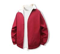 Lay U Home Men's Stand Collar Baseball Jacket Style Coat, Casual Sports Charge Outerwear, Youth Fashion Windbreaker, Spliced Design Lightweight Jacket with Modern Aesthetic