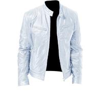 Lay U Home Men's Winter Business Warm PU Leather Jacket with Pocket Details,Stand Collar Slim Fit-Versatile for Business Casual,Outdoor,Hiking,Cycling,Sports,Commuting,Work