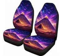 Lay U Home Mysterious Pyramidry Car Seat Covers Comfortable Universal Front Seat Protectors (Spanish translation of Fundas para asientos coche estrelladas con pirámi misteriosa...)