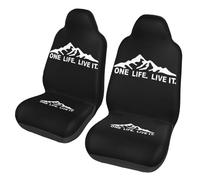 Lay U Home No Life. Live It. Black and White Mountain Two-Piece Animal Seat Cover with Anti-Slip Protective Cover