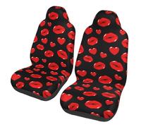 Lay U Home Red Lips Love Kiss 2 PCS Car Seat Covers All-Inclusive Protective Covers Beautiful Seat Covers Anti-Fouling Animal Type