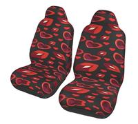 Lay U Home Red Lips Love Kiss 2 PCS Car Seat Covers All-Inclusive Protective Covers Beautiful Seat Covers Anti-Fouling Animal Type (Duplicate line kept as is)