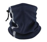 Lay U Home Winter Thermal Neck Gaiter with Reflective Strips - Night Riding Half-Face Mask, Adjustable Drawstring Balaclava for Skiing, Cycling & Outdoor Sports