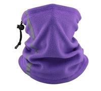 Lay U Home Winter Thermal Neck Gaiter with Reflective Strips - Night Riding Half-Face Mask, Adjustable Drawstring Balaclava for Skiing, Cycling & Outdoor Sports