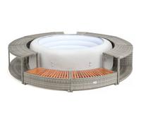 Lay-Z-Spa Rattan Hot Tub Surround Storage And Steps For Spa Set-Up, 200Cm, Grey