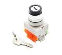 LAY37-11Y2/LAY37-20Y3 2 Position 3 10A 660V Self-locking Latching Selector Switch With Key 1Pcs(3 Position,1NO 1NC)