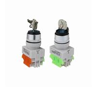 LAY37 22mm Rotary Switch 2/3 Position Key Lock 1NO/1NC And 2NO Locking 660V 10A Ith 1Pcs(2NO,3 Position)