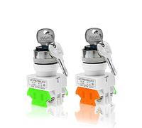 LAY37 22mm Rotary Switch 2/3 Position Knob Rotary Key Lock 1NO/1NC and 2NO Rotary Switch DPST Locking Switch 660V Ui 10A Ith Power Transformer(1no 1nc,2 Position)