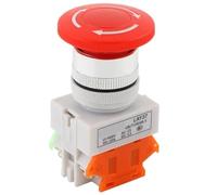LAY37 Emergency Stop Push Button Switch Self-lock/Latchiing LAY7 PBC Y090-11ZS NO/NC(1NC,25mm,Silver Plate Contact)