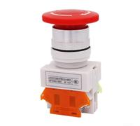 LAY3711ZS Exigent Stop Push Button Switch with 1NO 1NC Contacts DPST Type for Industrial Control Applications and Circuit Interruption